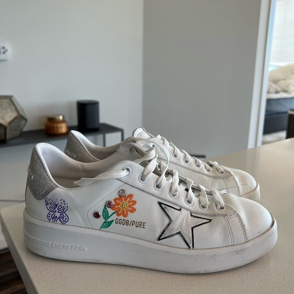 Custom golden goose sneakers 🌈❤️☮️
